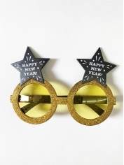 Happy New Year Glasses Gold - New Year's Eve Costumes